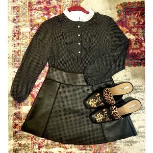 Monteau Polka dot ruffle blouse